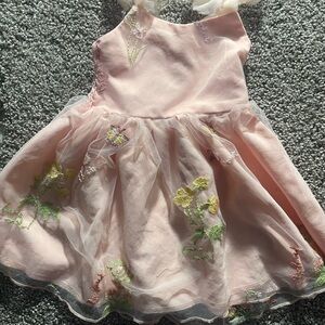 Charming Pink Floral Kids Dress